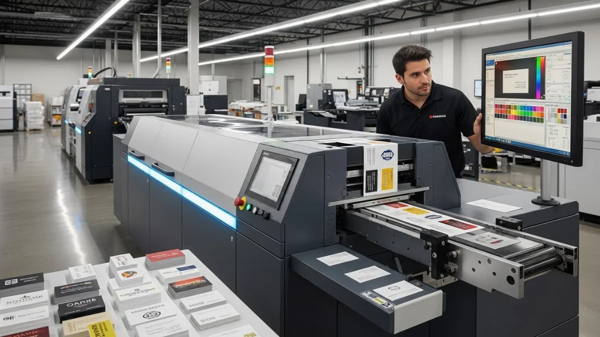 Hình ảnh người tư vấn quy trình in name card lấy liền