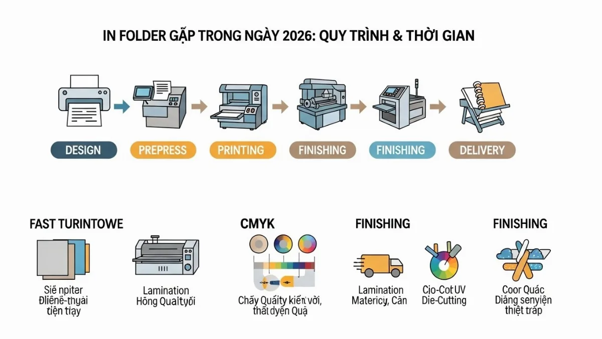 Những chiếc folder sau khi in ấn và gia công được sắp xếp gọn gàng