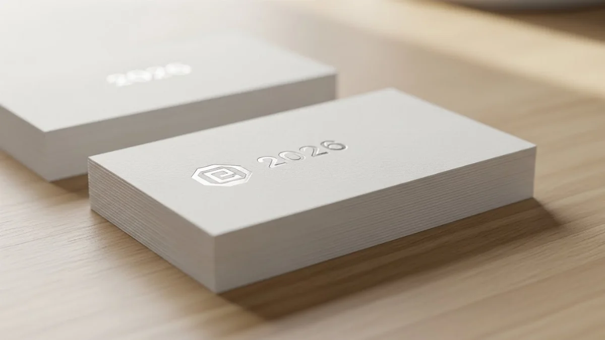 Mẫu danh thiếp đẹp hiện đại 2026 với thiết kế tối giản logo và thông tin quan trọng