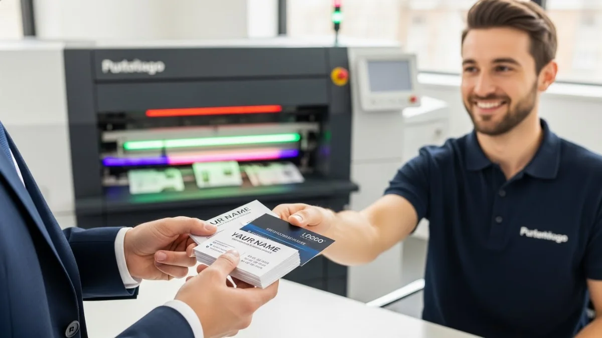 Hình ảnh so sánh quy trình in name card nhanh và in offset