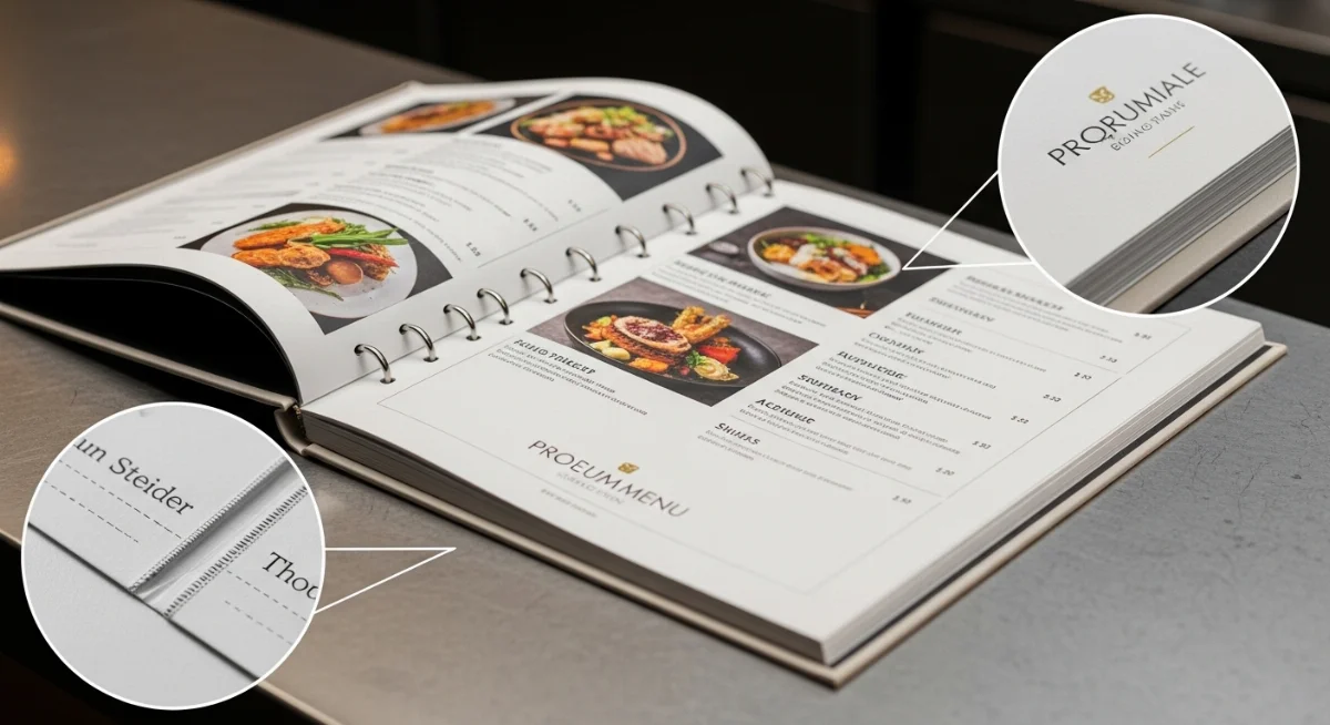 Mẫu menu bìa cứng sang trọng cho nhà hàng cao cấp
