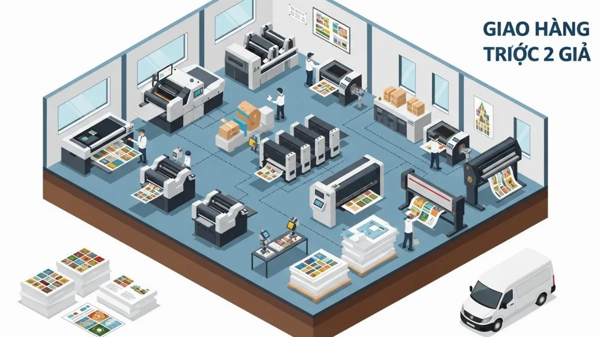 Các mẫu ấn phẩm in nhanh như card visit, tờ rơi và decal chất lượng