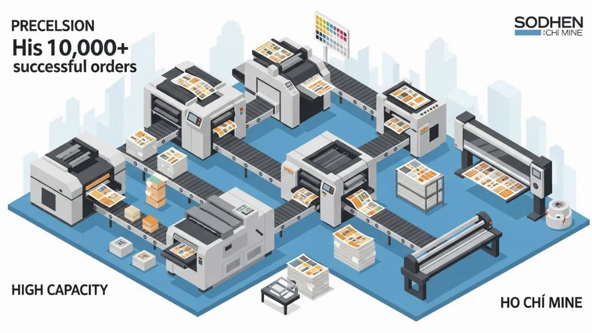 Khách hàng hài lòng khi nhận ấn phẩm in chất lượng cao tại xưởng in TP.HCM