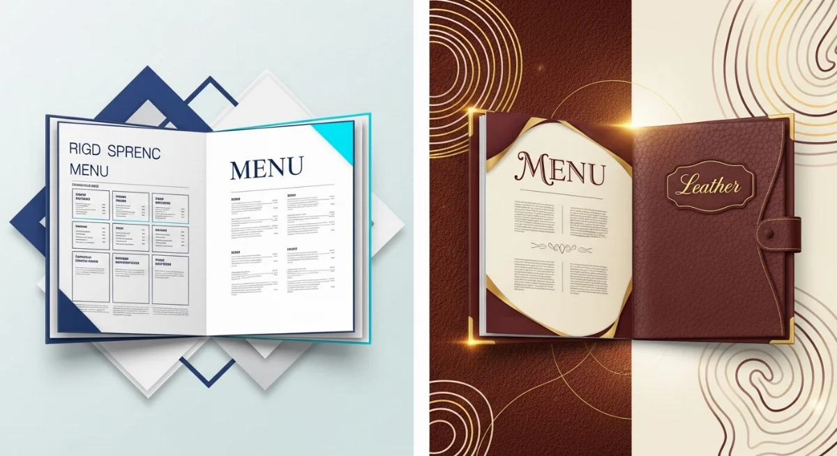 Sự khác biệt về chi phí và chất liệu của menu da và menu bìa cứng