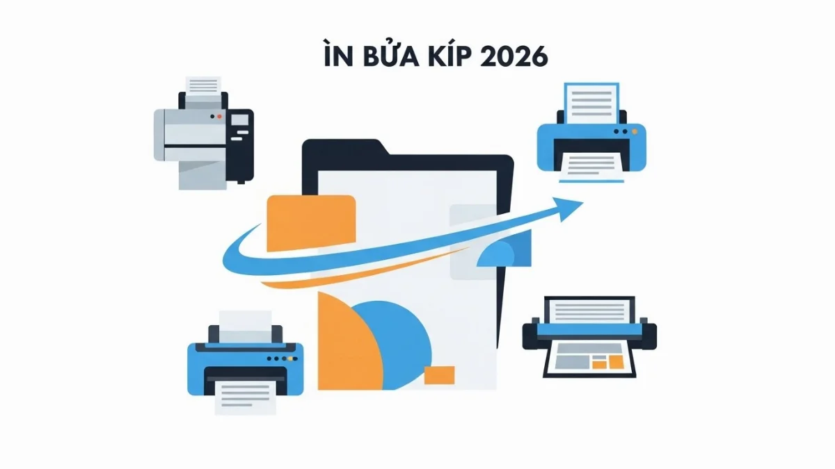 In bìa kẹp với thiết kế logo thương hiệu màu sắc nổi bật