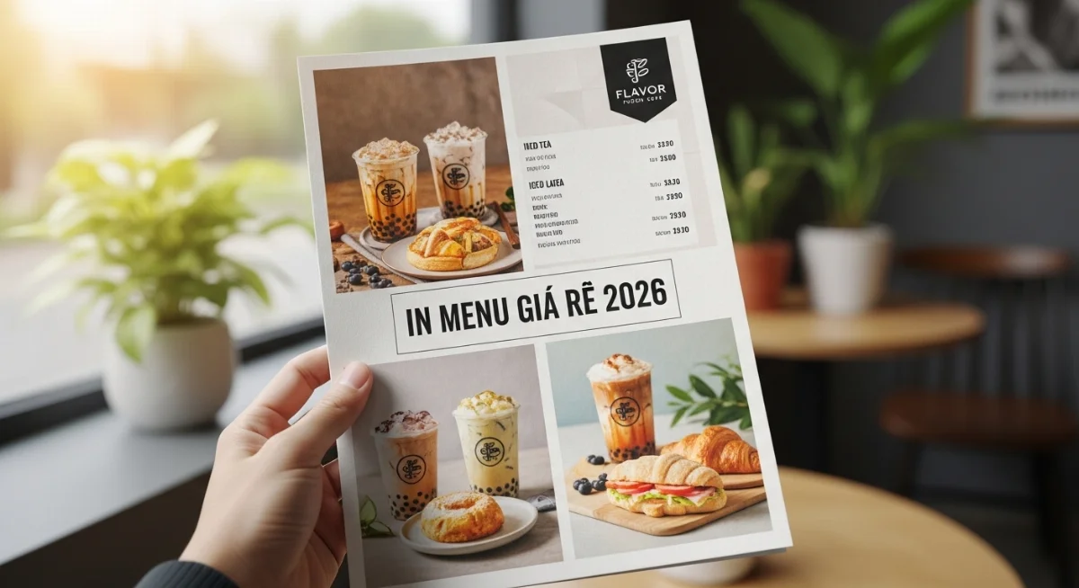 Bộ menu quán cafe trà sữa thiết kế đơn giản đẹp giá rẻ 2026