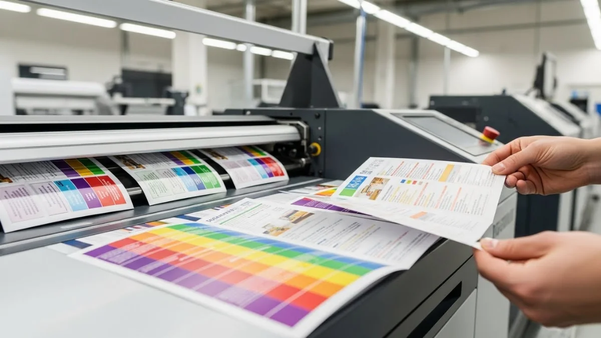 Hình ảnh minh họa ưu điểm tờ rơi gấp trong marketing 2026