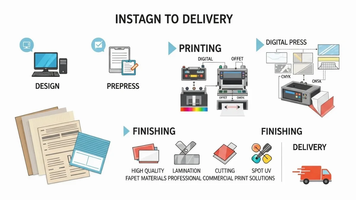 Hình ảnh nhân viên đang giao những hộp name card lấy liền cho khách hàng