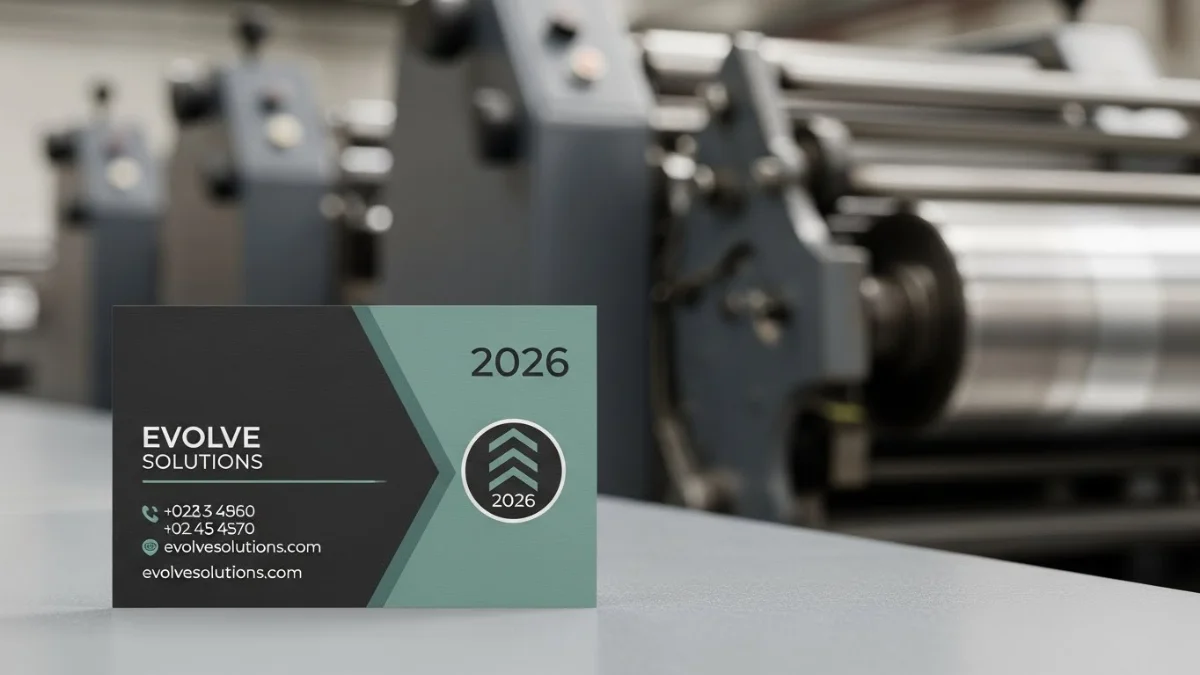 Các xu hướng thiết kế card visit 2026 với màu sắc tươi sáng, font chữ hiện đại và chất liệu giấy mỹ thuật