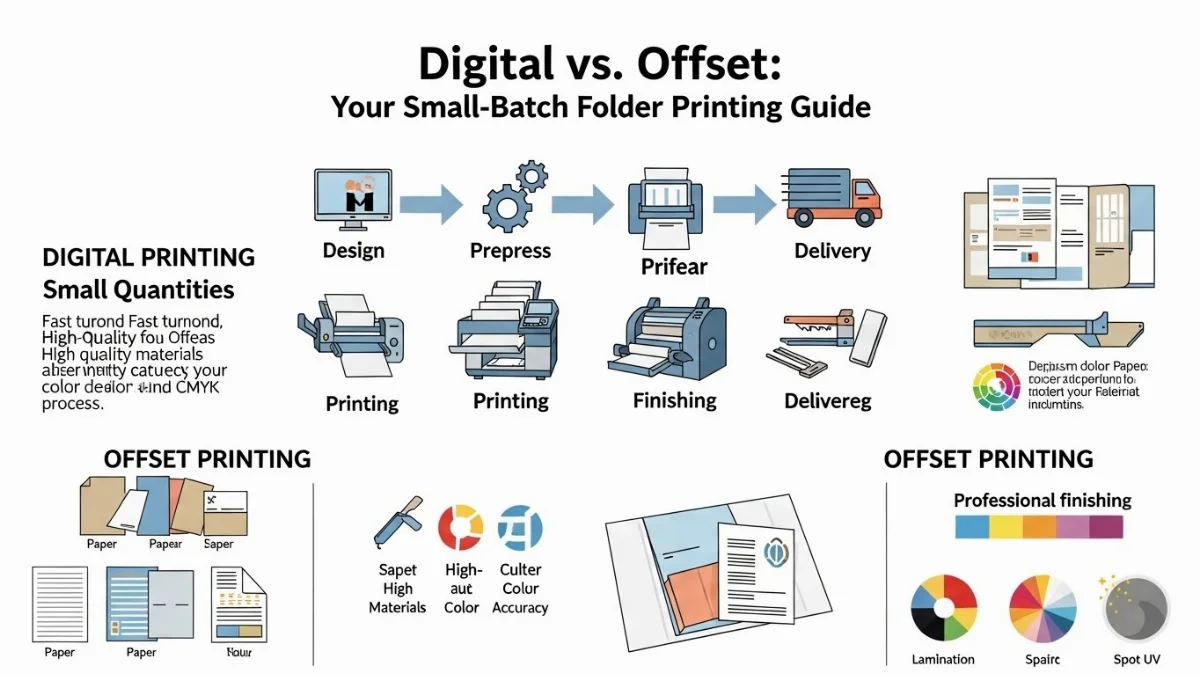 So sánh chất lượng và màu sắc giữa folder in kỹ thuật số và in offset