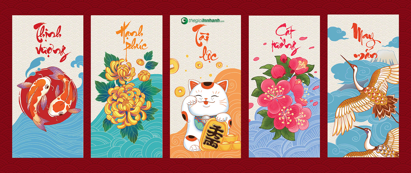 Mẫu in bao lì xì con rồng Giáp Thìn 2024