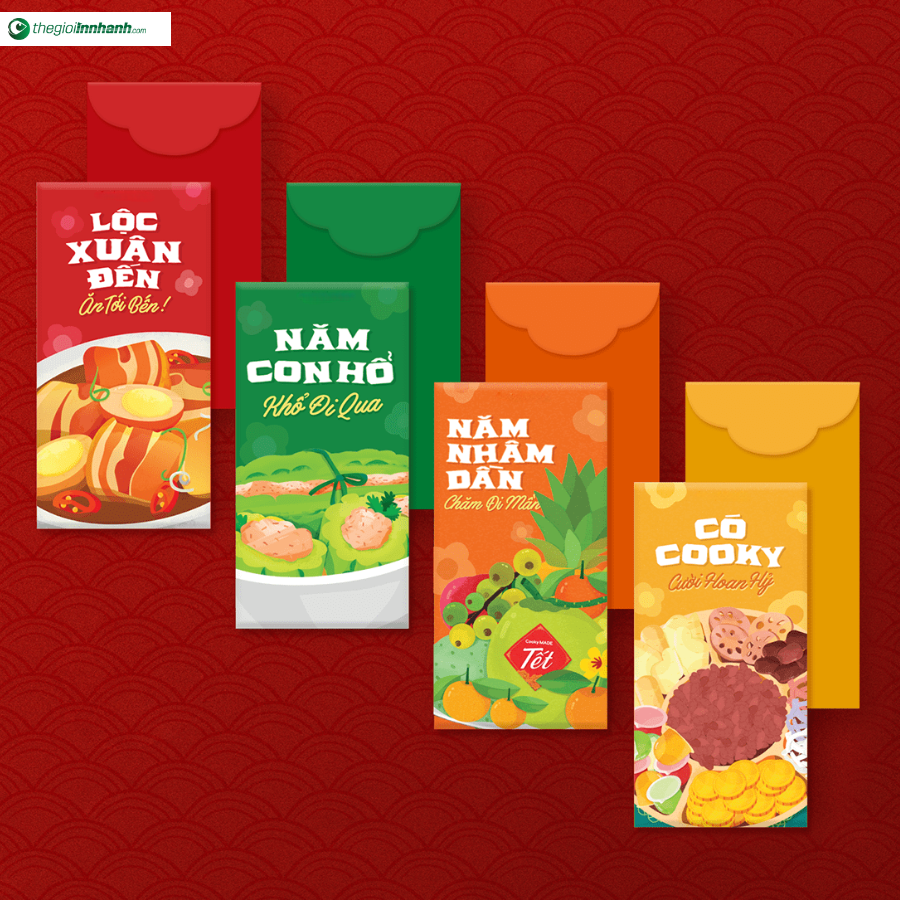 Mẫu in bao lì xì con rồng Giáp Thìn 2024