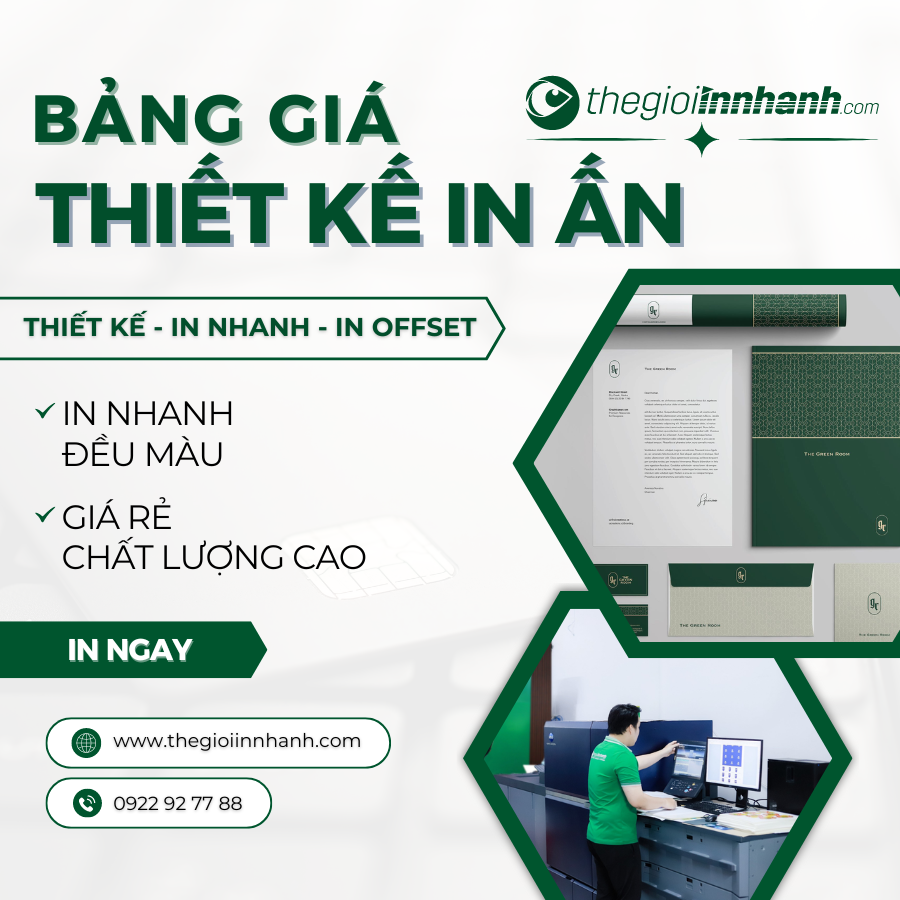 bảng giá thiết kế in ấn