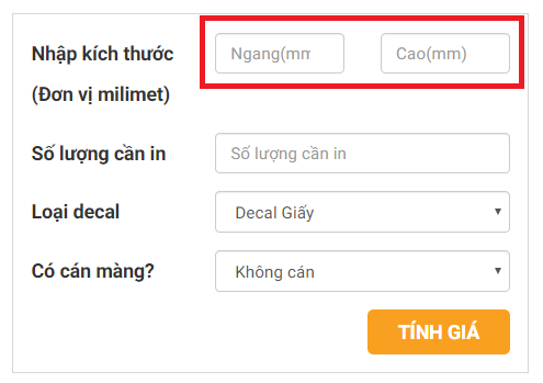 bảng giá in decal giá rẻ