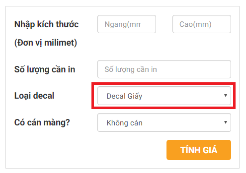 bảng giá in decal giá rẻ