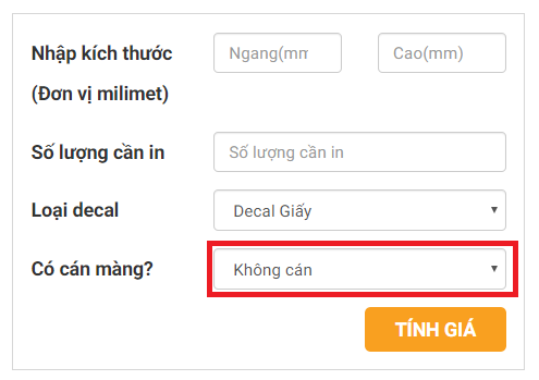 bảng giá in decal giá rẻ