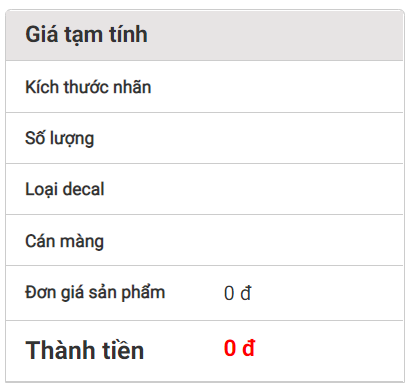 bảng giá in decal giá rẻ