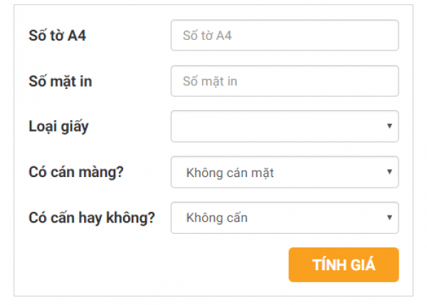 bảng giá in nhanh giá rẻ