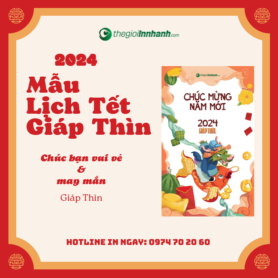 Mẫu lịch Tết Giáp Thìn 2024