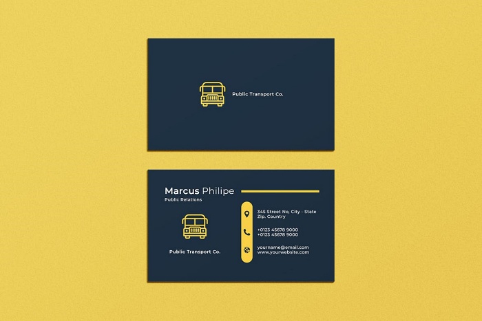 mẫu name card cho ngành thuê xe - 01